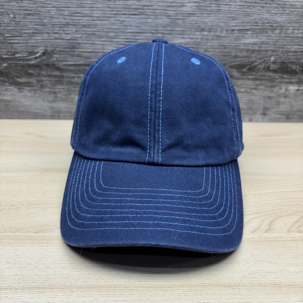 Old Navy Hat Cap Strap Back Mens One Size Navy Blue Plaid Lined Casual